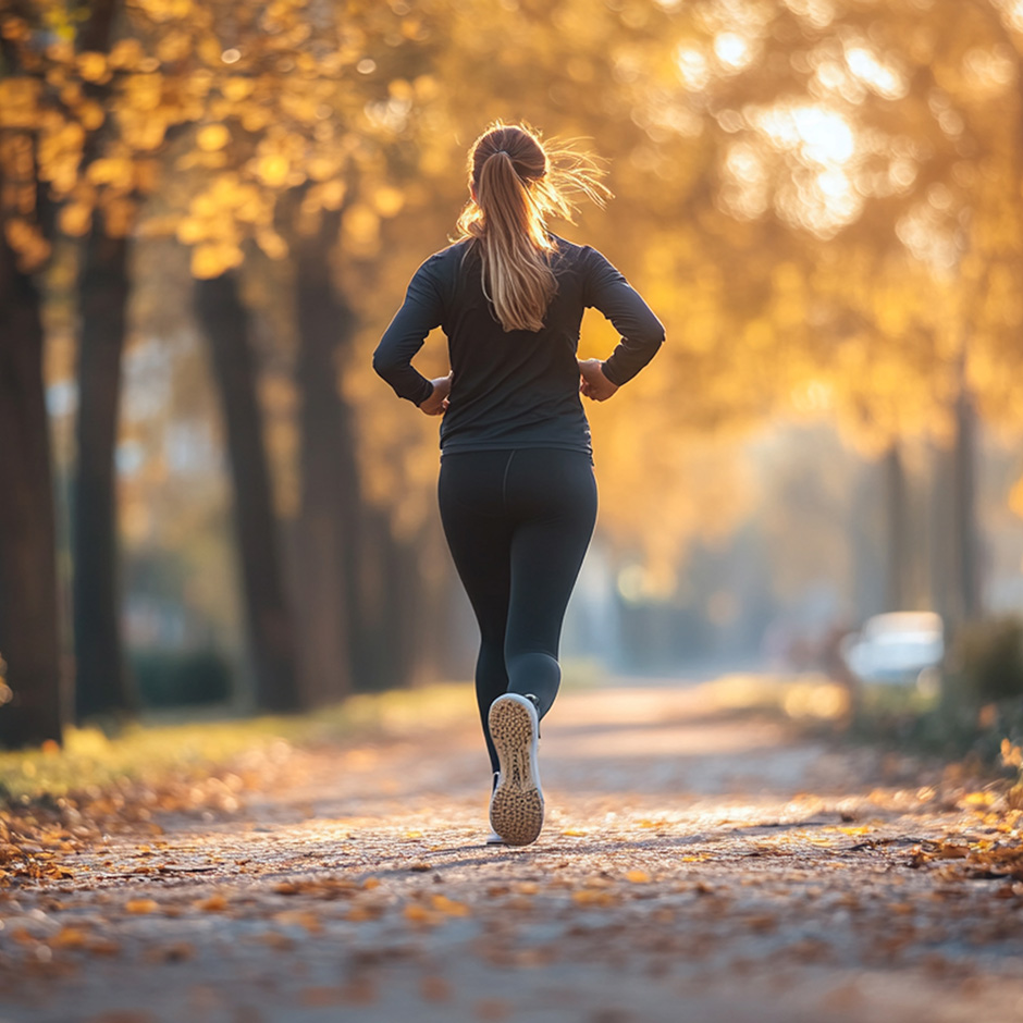 Woman jogging on nature trail