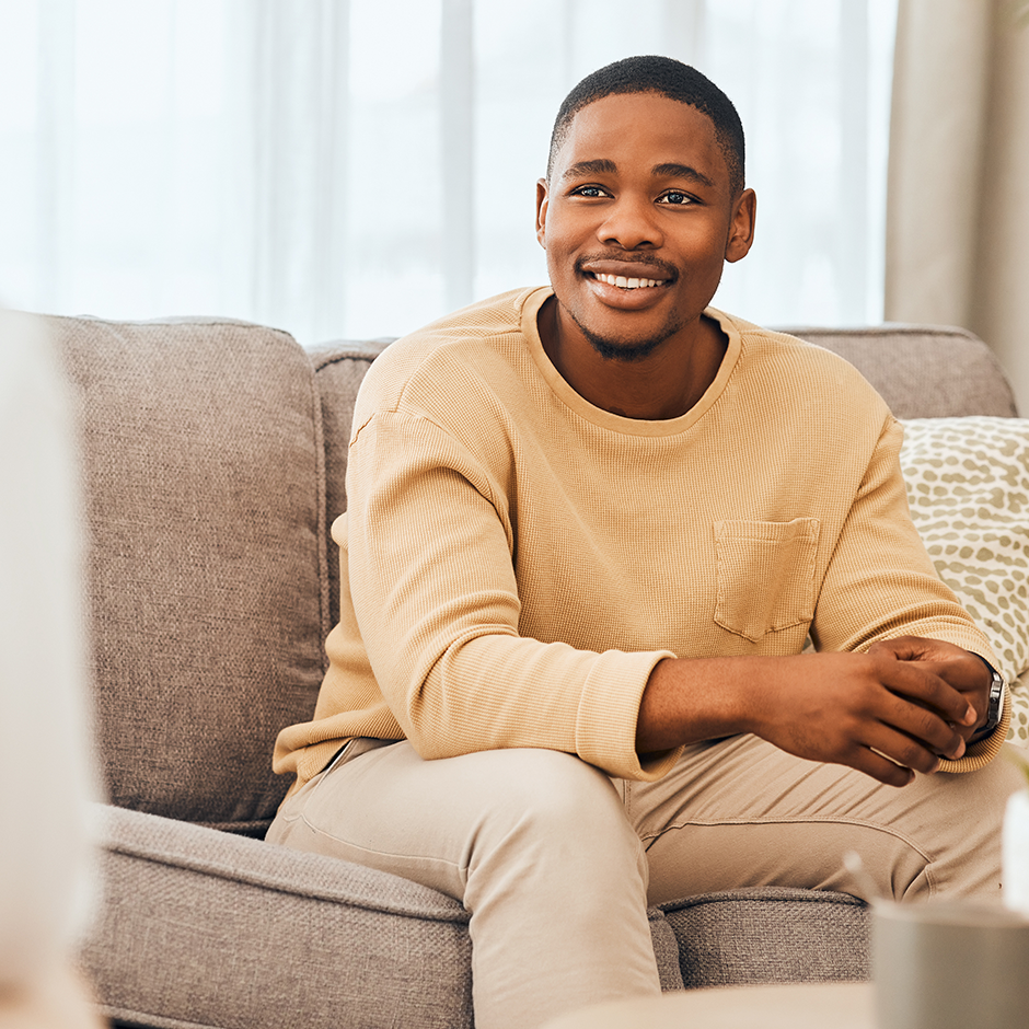 Happy patient talking to therapist