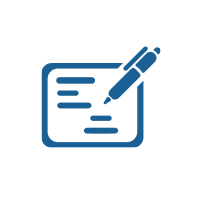 icon of a pen checking items off of a list