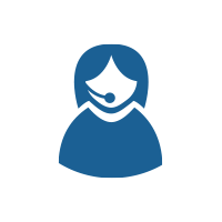 icon of a servic representative with a headset