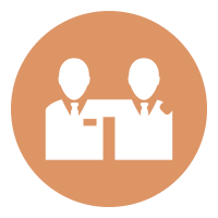 Icon of two people working together